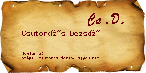 Csutorás Dezső névjegykártya