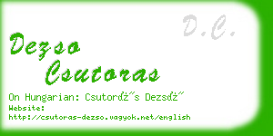 dezso csutoras business card